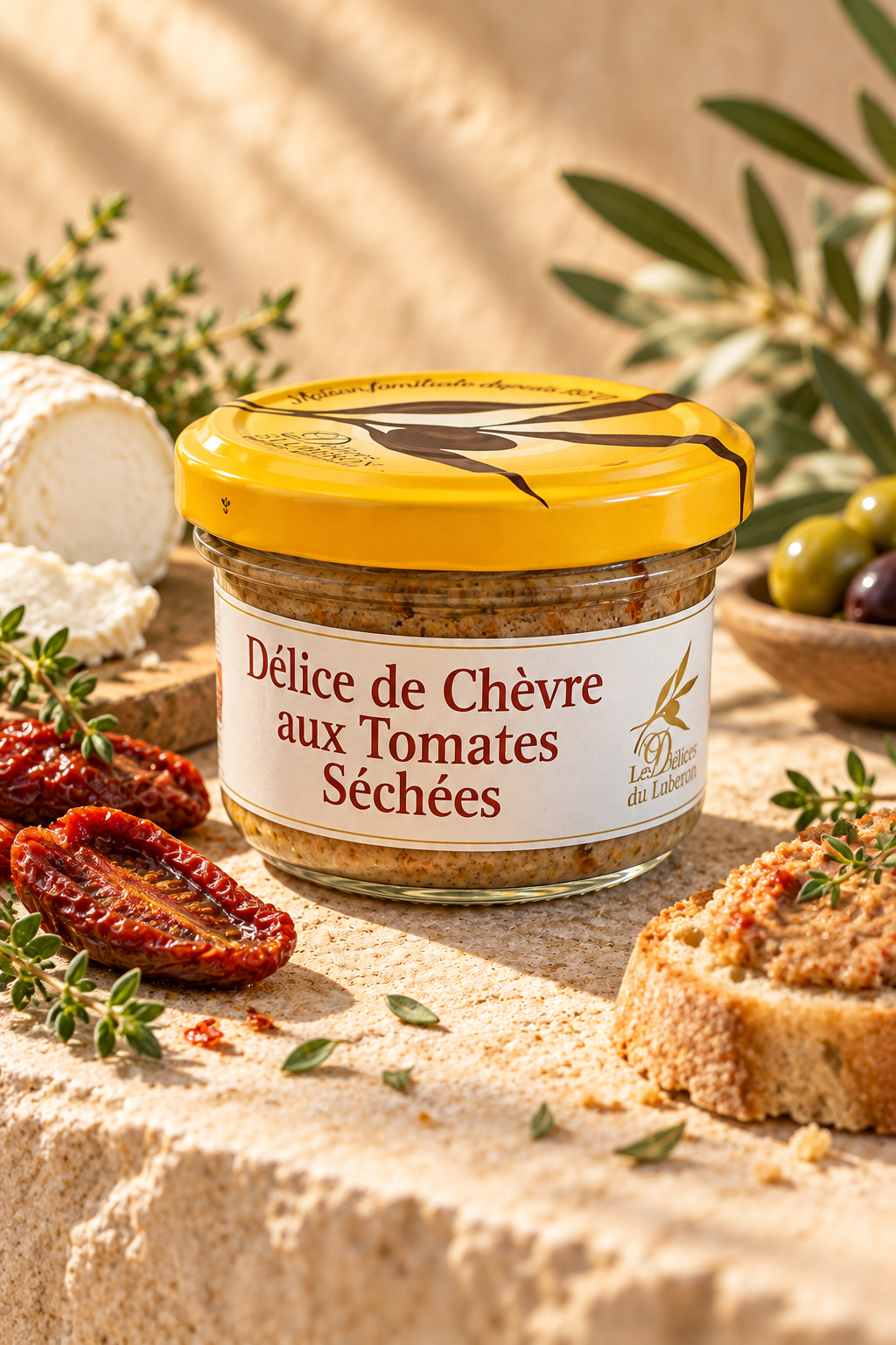 Délice de Chèvre aux tomates séchées (Ziegenkäsecrème mit getrockneten Tomaten)
